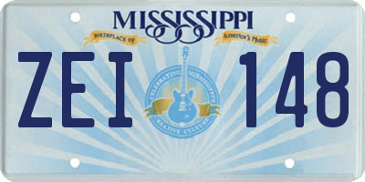 MS license plate ZEI148