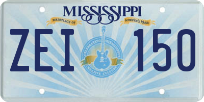MS license plate ZEI150