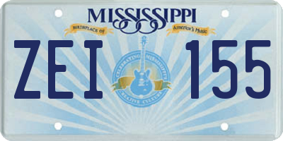 MS license plate ZEI155