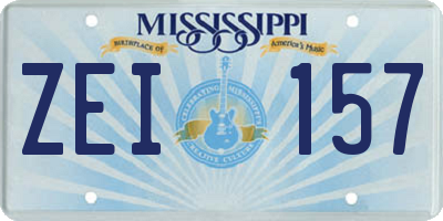 MS license plate ZEI157