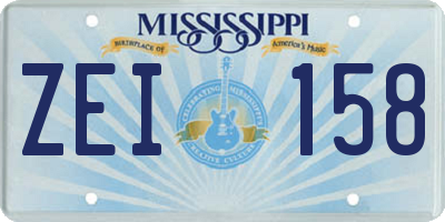 MS license plate ZEI158