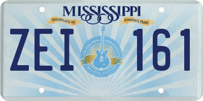 MS license plate ZEI161
