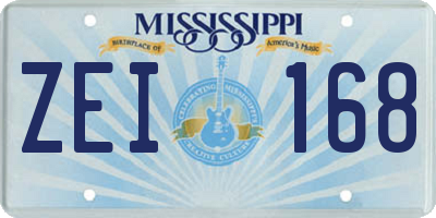 MS license plate ZEI168