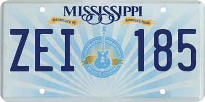 MS license plate ZEI185