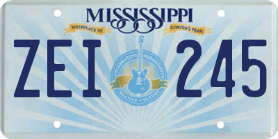 MS license plate ZEI245