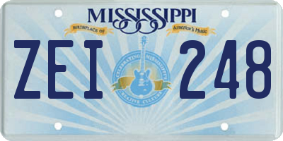 MS license plate ZEI248