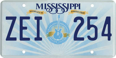 MS license plate ZEI254