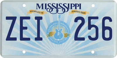 MS license plate ZEI256