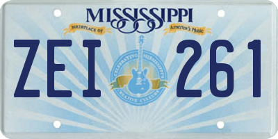 MS license plate ZEI261