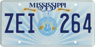 MS license plate ZEI264