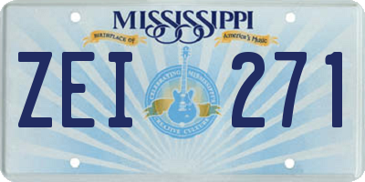 MS license plate ZEI271