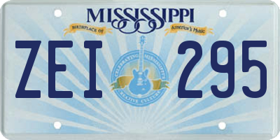 MS license plate ZEI295