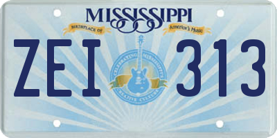 MS license plate ZEI313