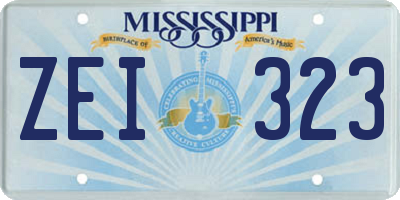 MS license plate ZEI323