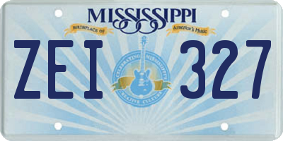 MS license plate ZEI327