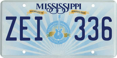 MS license plate ZEI336