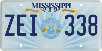 MS license plate ZEI338