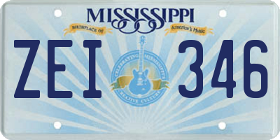 MS license plate ZEI346