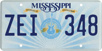 MS license plate ZEI348