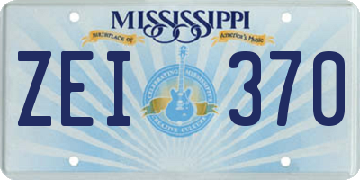 MS license plate ZEI370