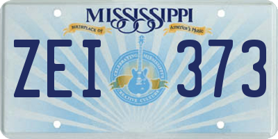 MS license plate ZEI373