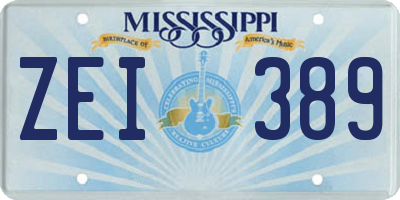 MS license plate ZEI389