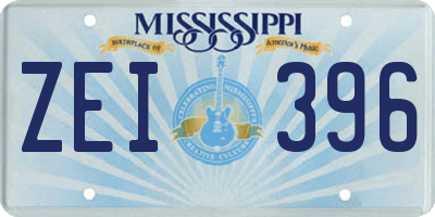 MS license plate ZEI396