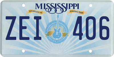 MS license plate ZEI406