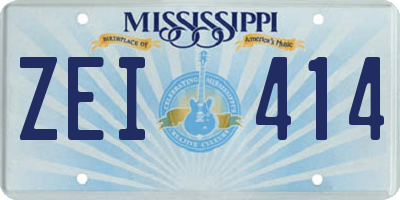 MS license plate ZEI414