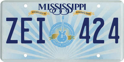 MS license plate ZEI424