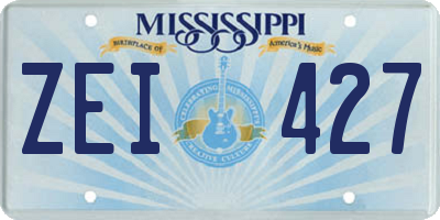 MS license plate ZEI427