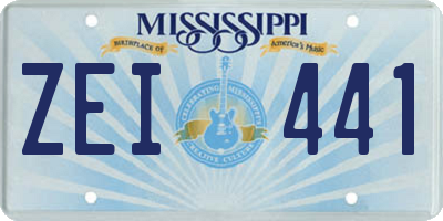 MS license plate ZEI441