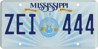 MS license plate ZEI444