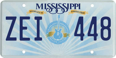 MS license plate ZEI448