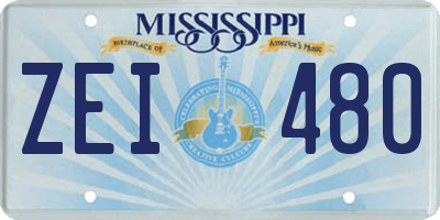 MS license plate ZEI480