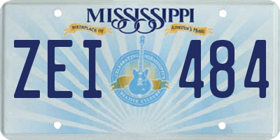 MS license plate ZEI484
