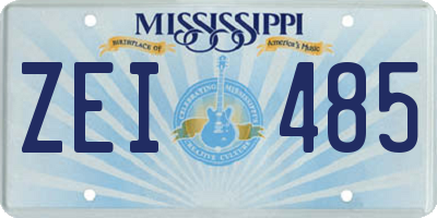 MS license plate ZEI485