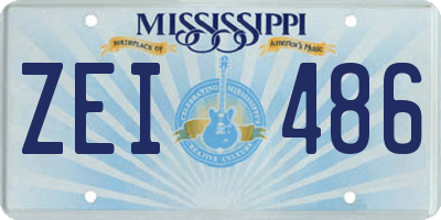 MS license plate ZEI486
