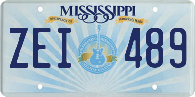 MS license plate ZEI489