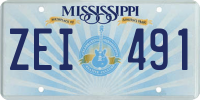 MS license plate ZEI491