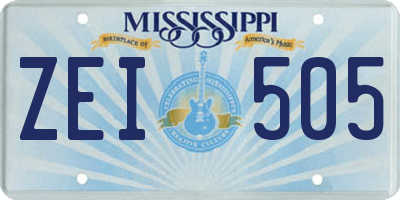 MS license plate ZEI505