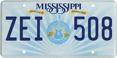 MS license plate ZEI508