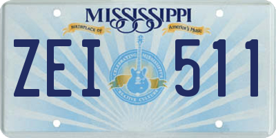 MS license plate ZEI511