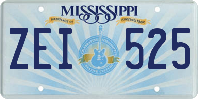 MS license plate ZEI525
