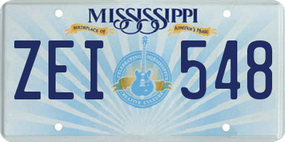 MS license plate ZEI548