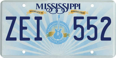 MS license plate ZEI552