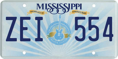MS license plate ZEI554