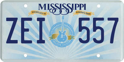 MS license plate ZEI557