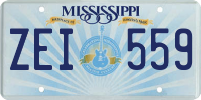 MS license plate ZEI559