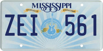 MS license plate ZEI561